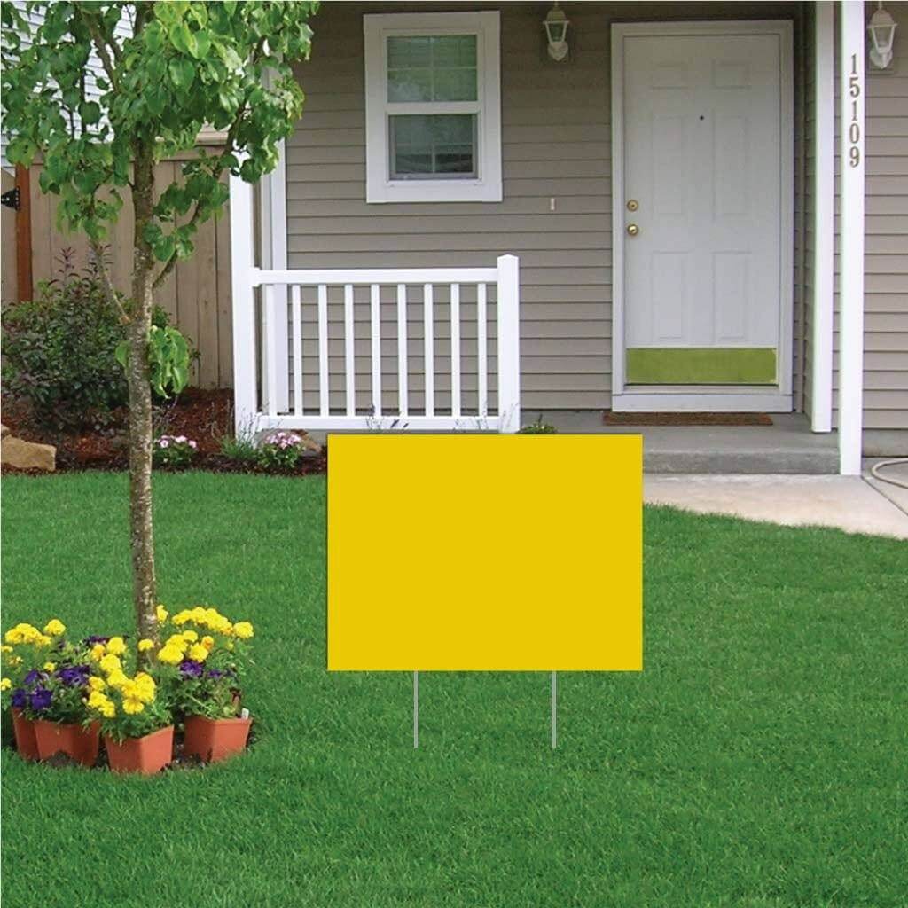 18"x24" 4mm Corrugated Plastic Blank Yard Signs - White or Yellow