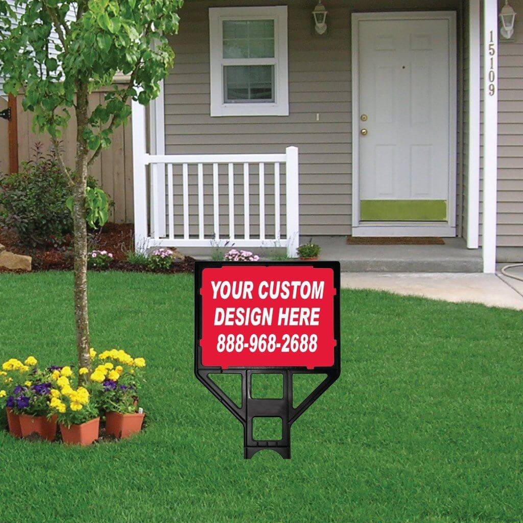 18 x 24 Two Sided Full Color Realtor Yard Sign with Heavy Duty Plastic Frame