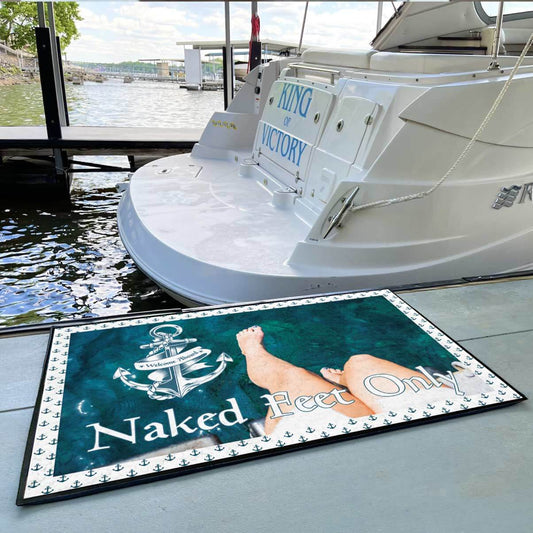 Welcome Aboard! Naked Feet Only Boat Mat
