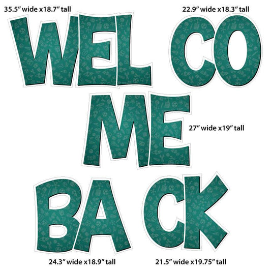 Welcome Back yard card letters