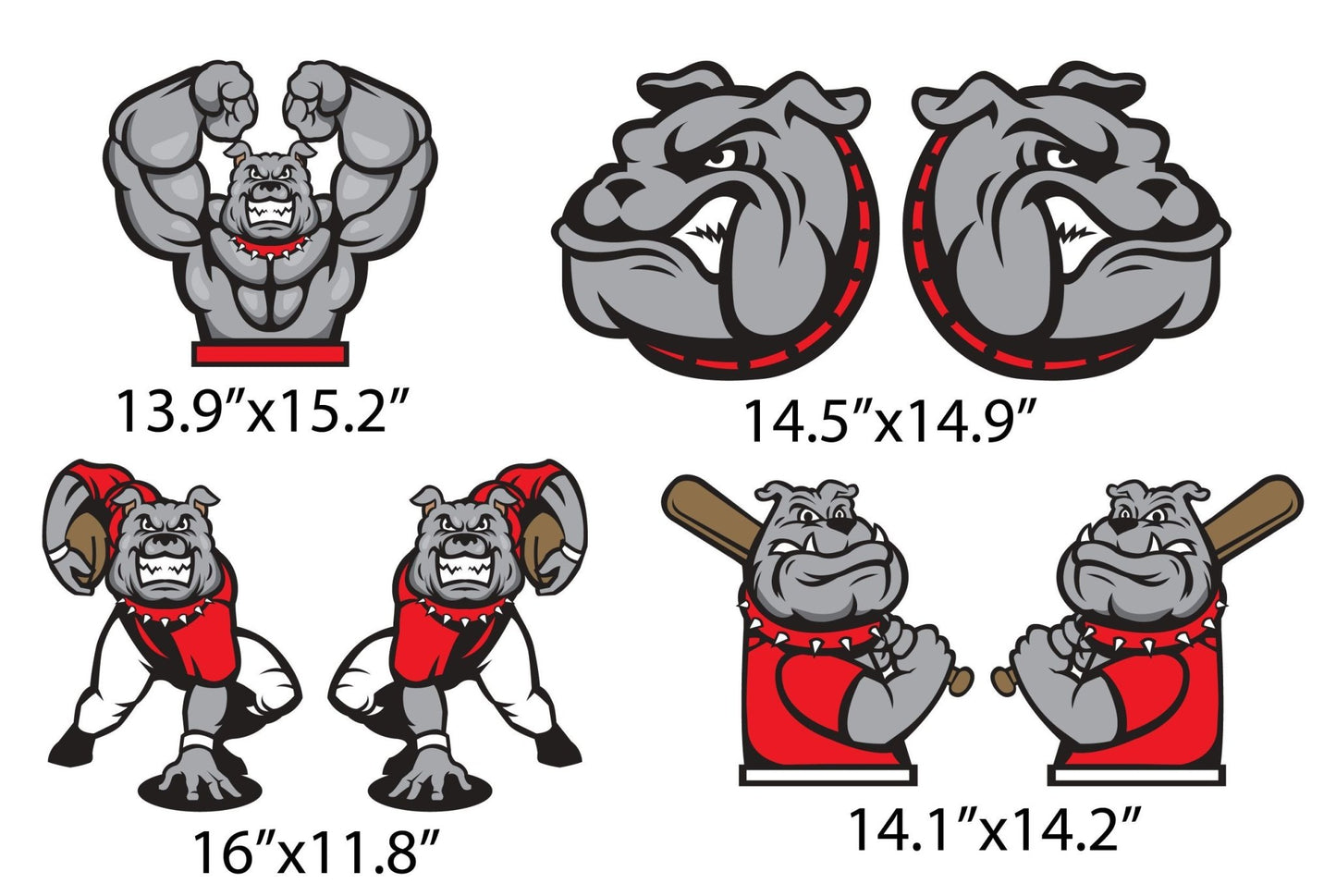 bulldog mascot yard cards
