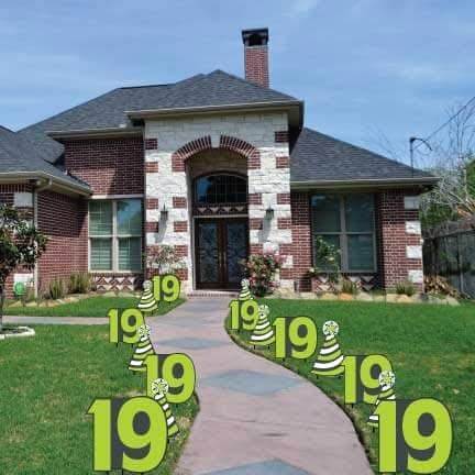 19th Birthday Pathway Marker Yard Sign Decorations 15 piece set - FREE SHIPPING