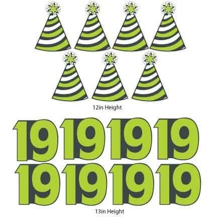 19th Birthday Pathway Marker Yard Sign Decorations 15 piece set - FREE SHIPPING
