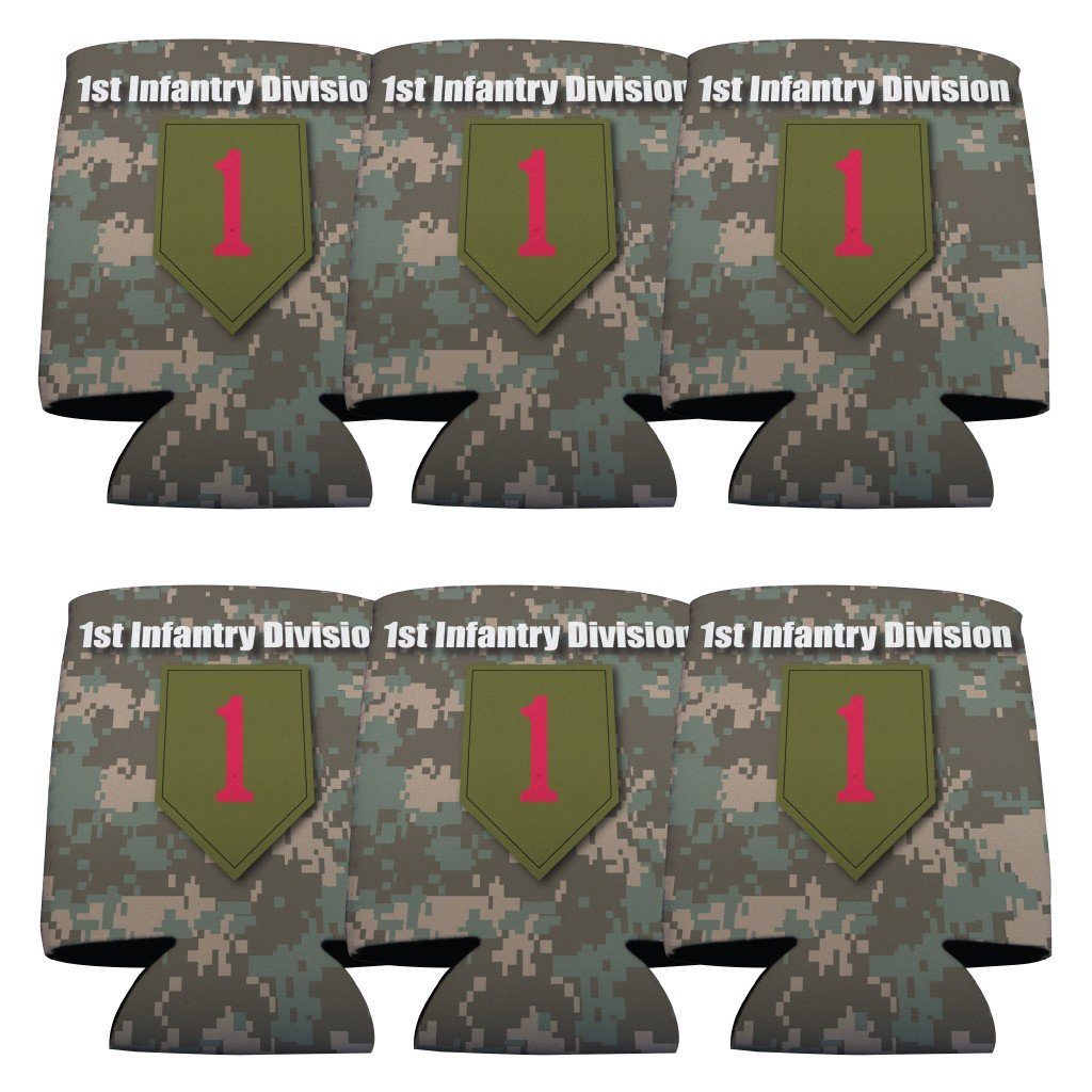 Military 1st Infantry Division Can Cooler Set of 6 - 6 Designs - FREE SHIPPING