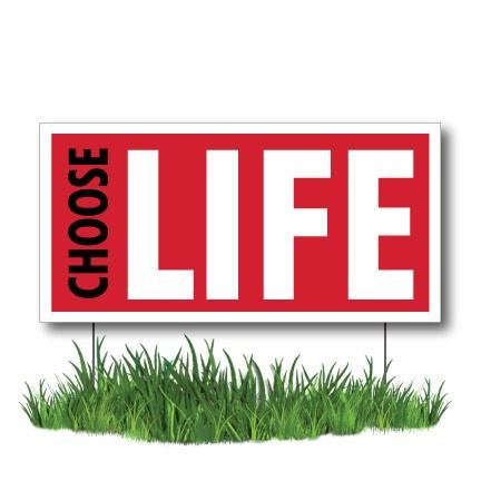 Choose Life - ProLife 2-Pack 12"x24" Corrugated Plastic Yard Signs - FREE SHIPPING
