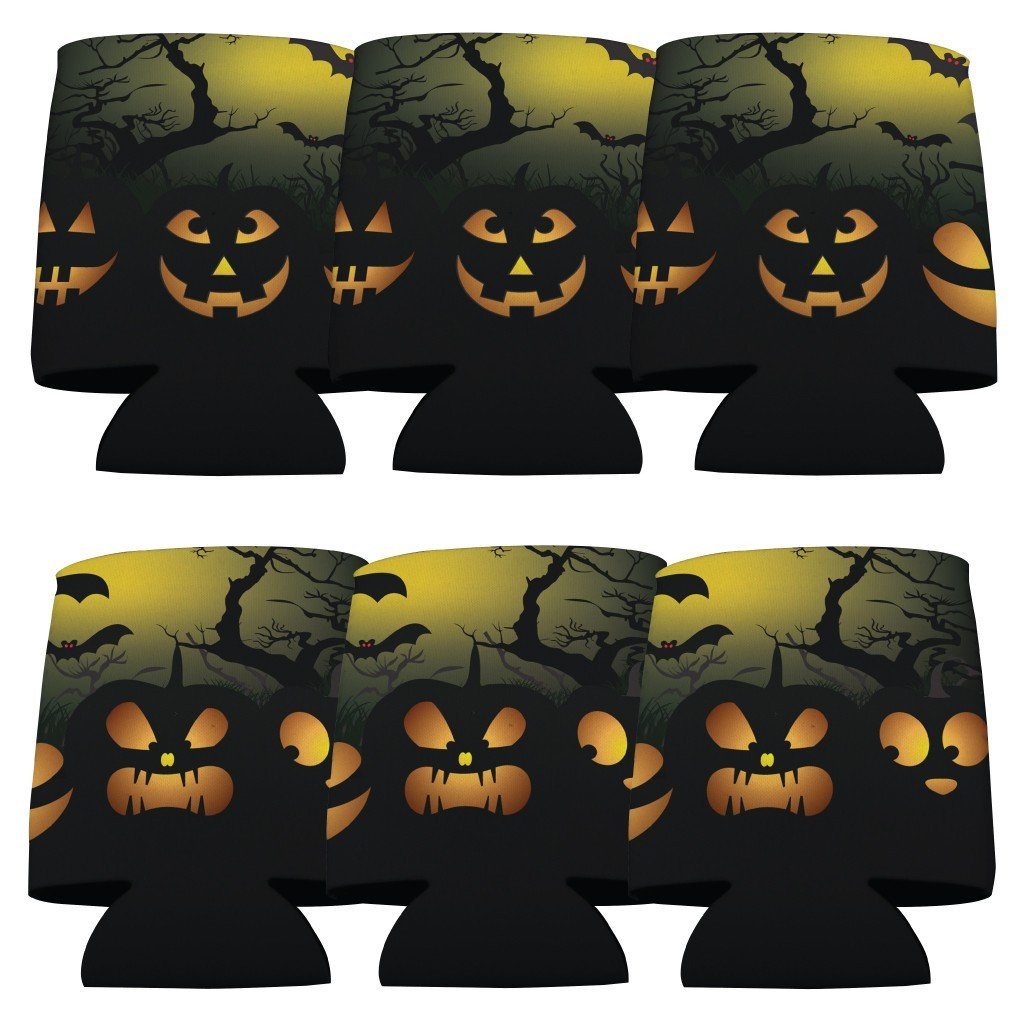 Halloween Jack-O-Lanterns Can Cooler Set of 6 -FREE SHIPPING