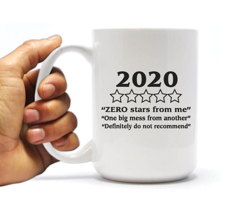 zero star review for 2020 funny coffee mug holiday gift set