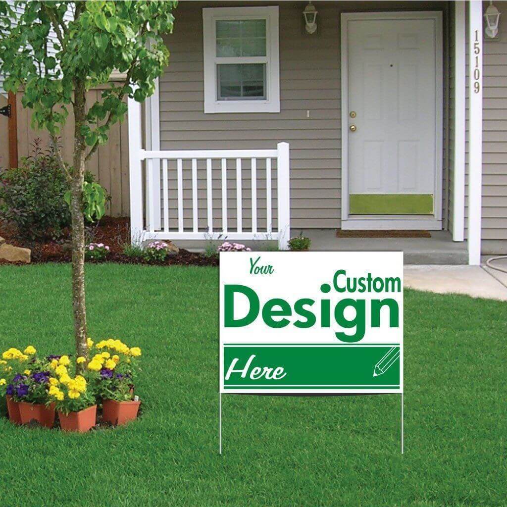 20"X26" Union Label Polybag Yard Signs With Wire U Frame