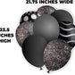23.5" Black Balloon Bouquets EZ Filler Yard Cards Set