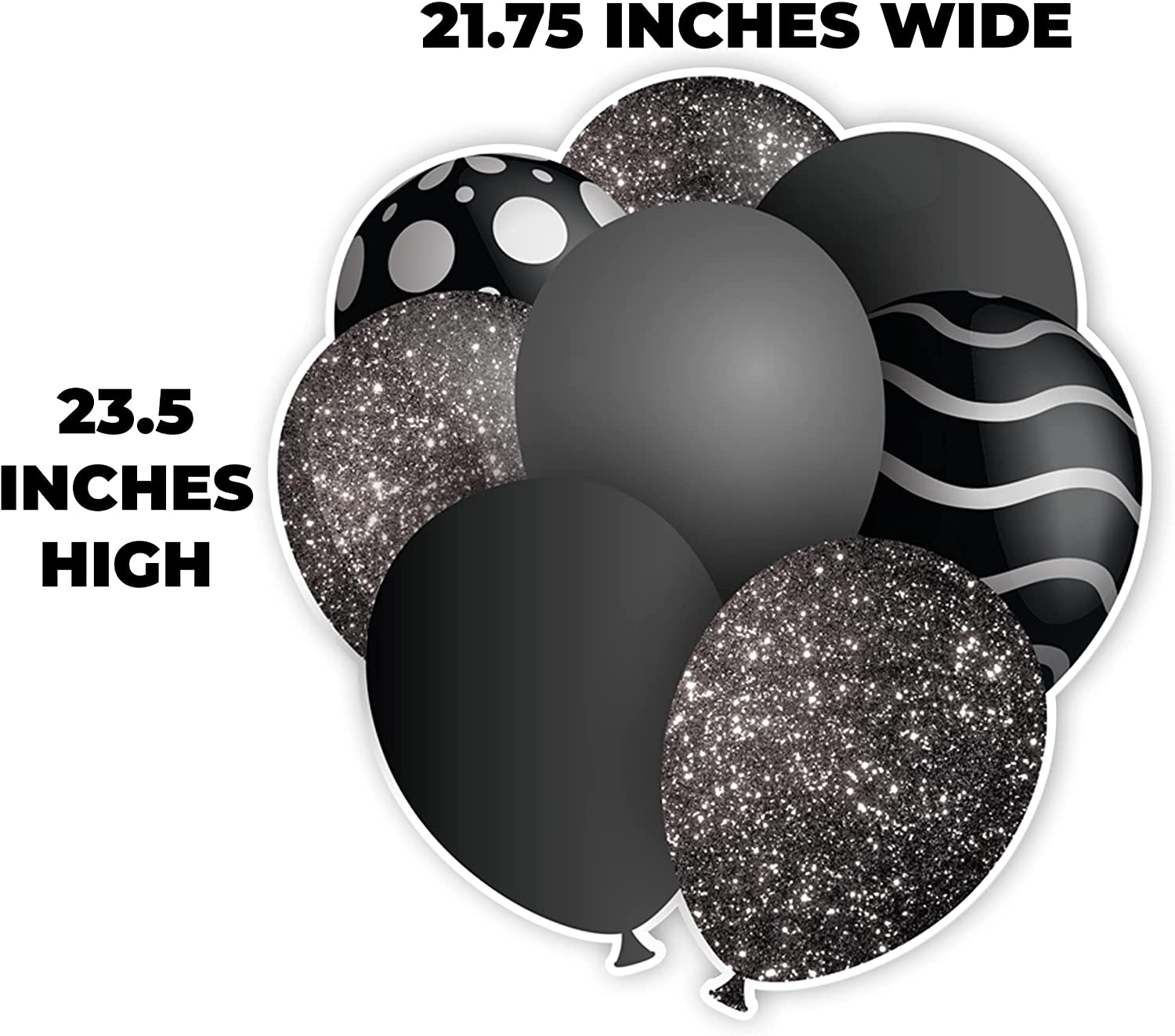 23.5" Black Balloon Bouquets EZ Filler Yard Cards Set