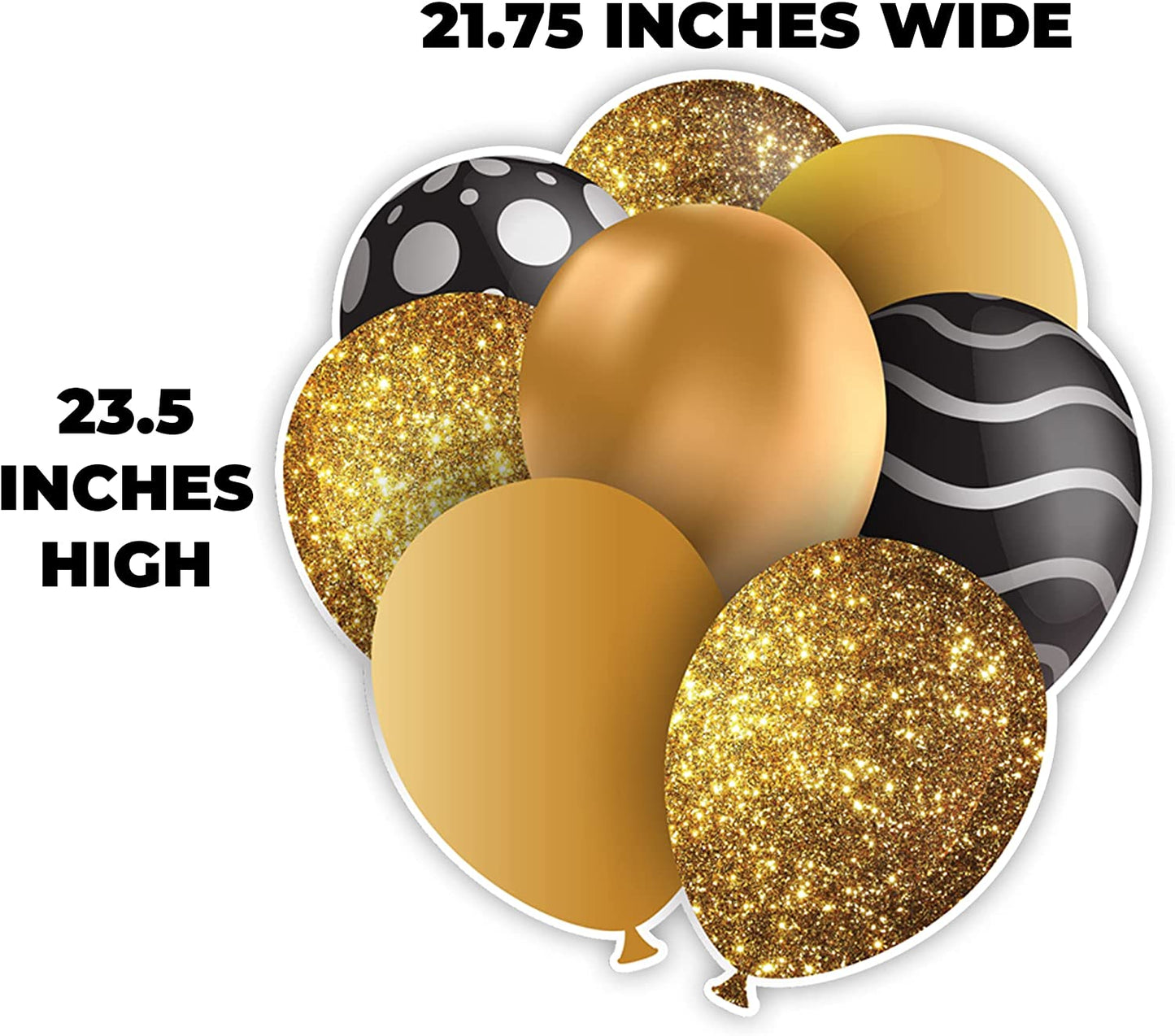 23.5" Gold Balloon Bouquets EZ Filler Yard Cards Set