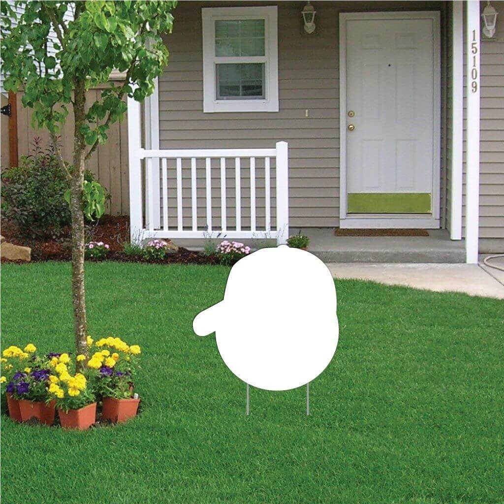 Circle with Hat 4 mil Corrugated Plastic Yard Sign Blank