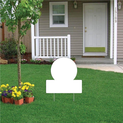 Circle with Rectangle 4 mil Corrugated Plastic Yard Sign Blank
