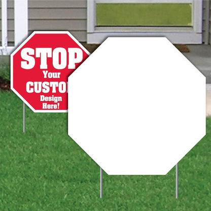 Octagon 4mm Corrugated Plastic Yard Sign Blank - White or Yellow