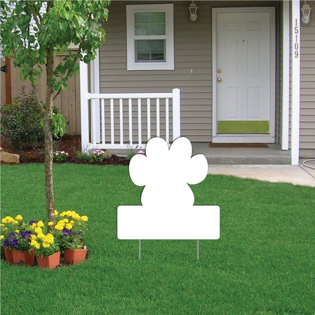 Pawprint with Rectangle 4 mil Corrugated Plastic Yard Sign Blank