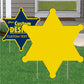 Sheriff Star 4mm Corrugated Plastic Yard Sign Blank - White or Yellow