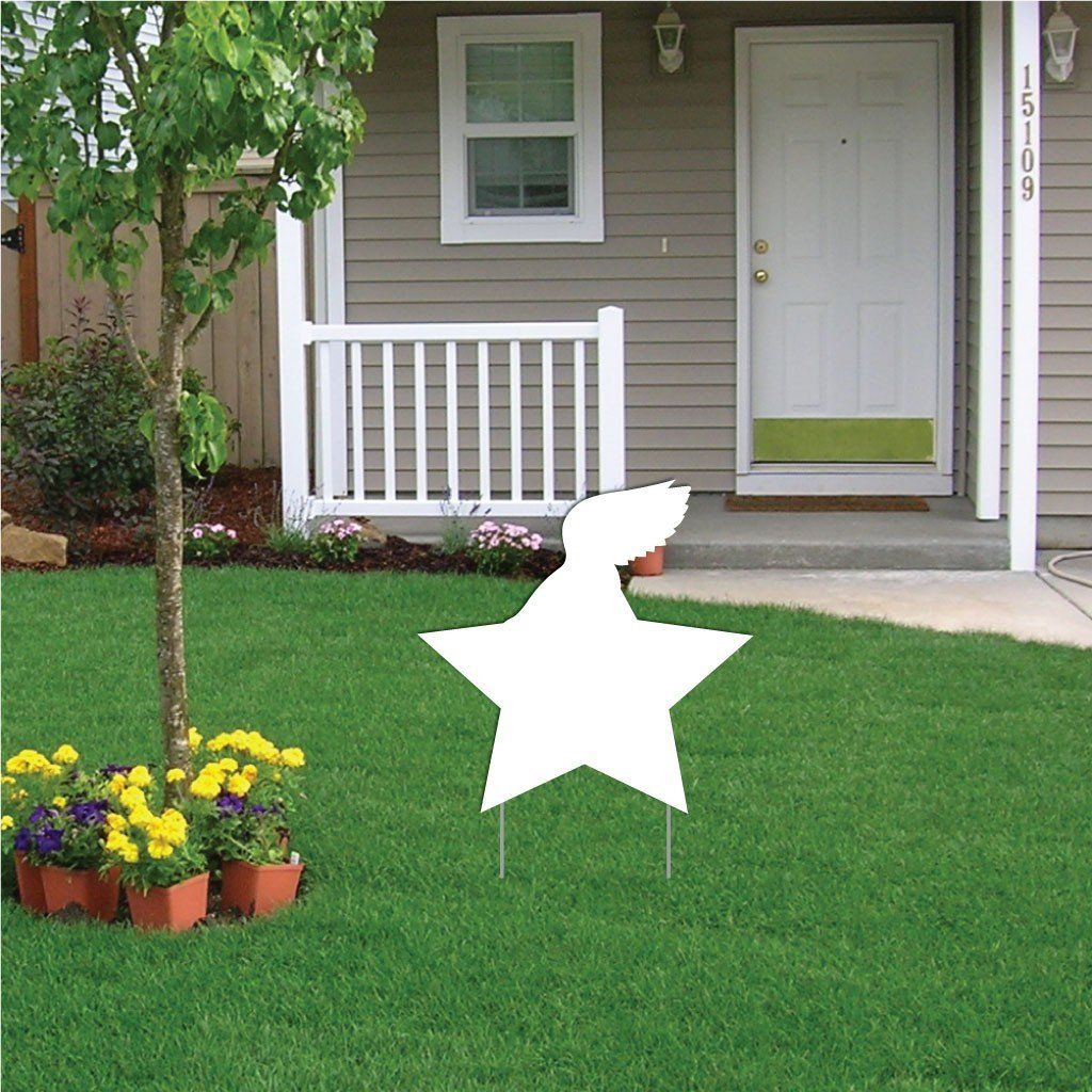 Star with Winged Shoe Corrugated Plastic Yard Sign Blank