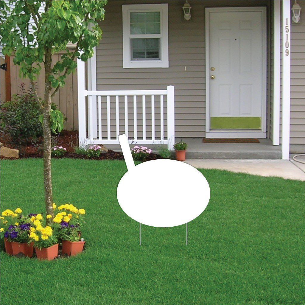 Stick with Oval 4 mil Corrugated Plastic Yard Sign Blank