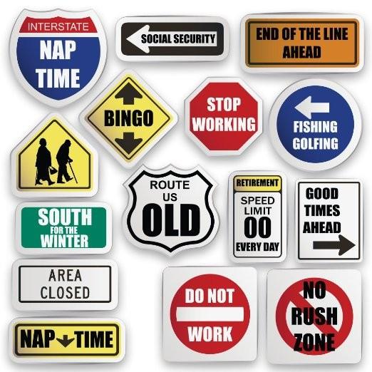 Retirement Themed Yard Decoration Set - Retirement Road Signs - FREE SHIPPING