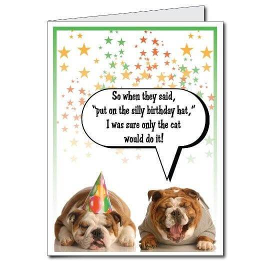 3' Stock Design Giant Birthday Card w/Envelope - 2 Dogs Party Hat