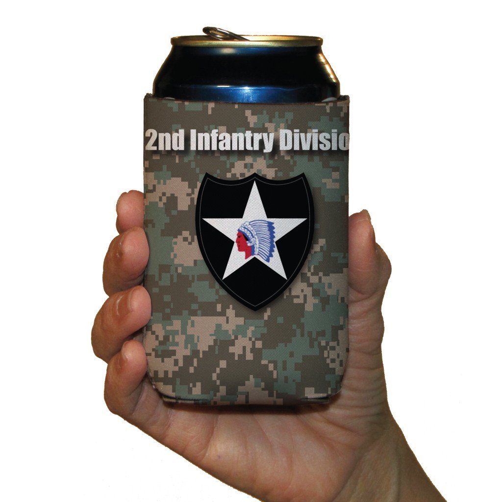 Military 2nd Infantry Division Can Cooler Set of 6 - 6 Designs - FREE SHIPPING
