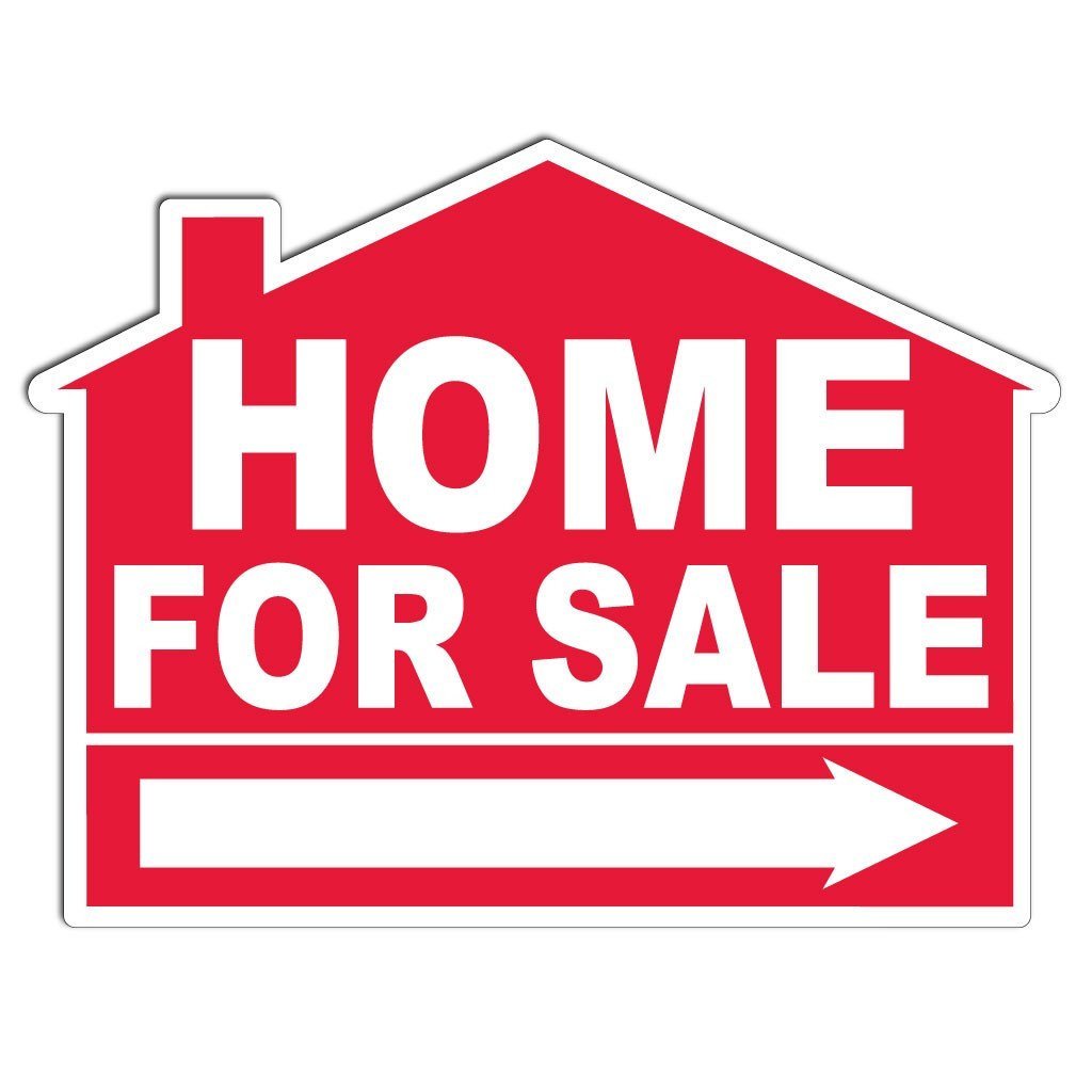 Home for Sale House Shaped Yard Sign - with EZ Stakes