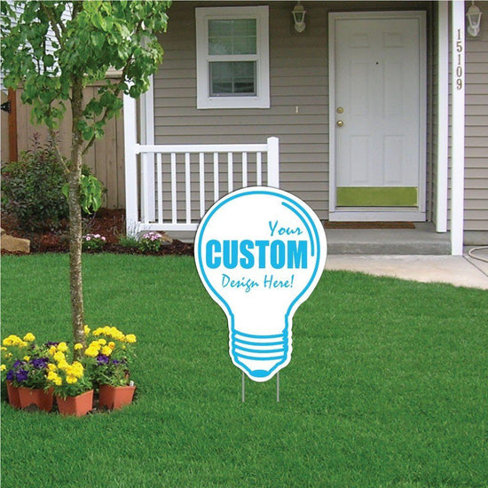 Bulp Signage Custom Light Bulb Shaped Yard Sign | Fast & Cheap – VictoryStore.com