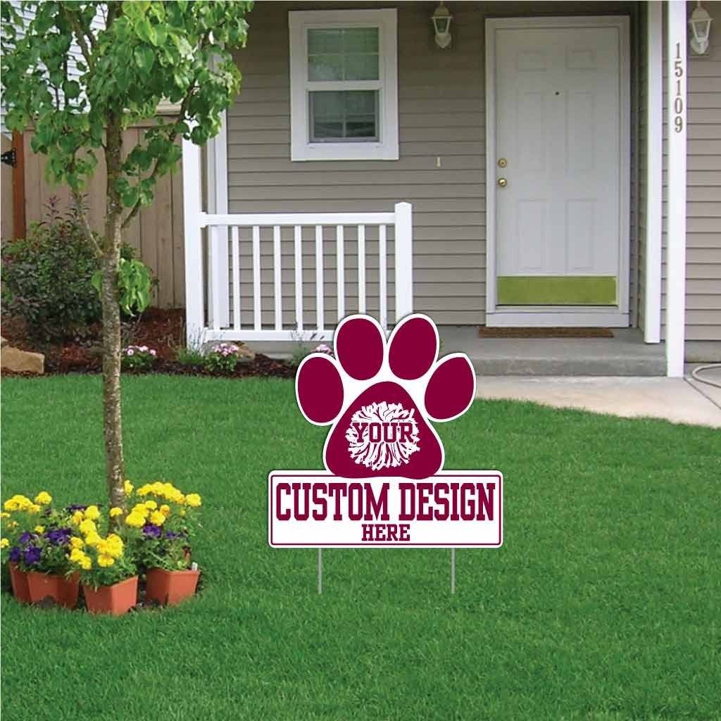 Paw with Rectangle Shaped Yard Sign 22" - Corrugated Plastic