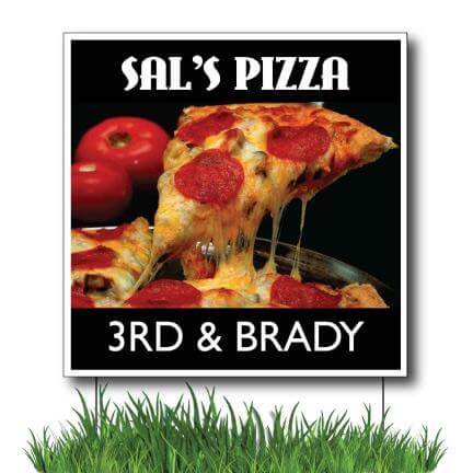 2'x2' Pizza Restaurant Yard Sign Design #2
