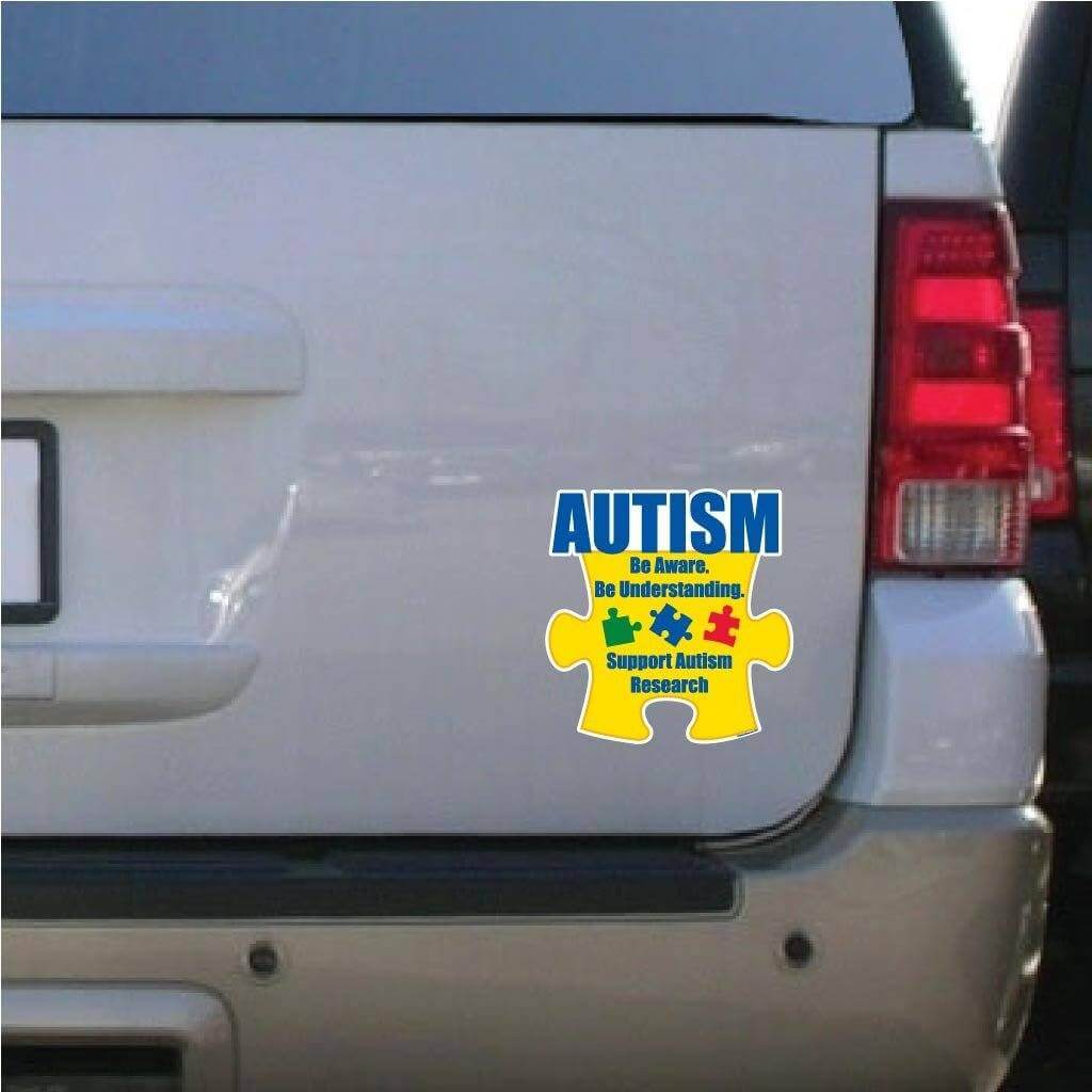 Autism Awareness Puzzle Piece "Be Aware..." Car Magnet 8.25" x 8.25"