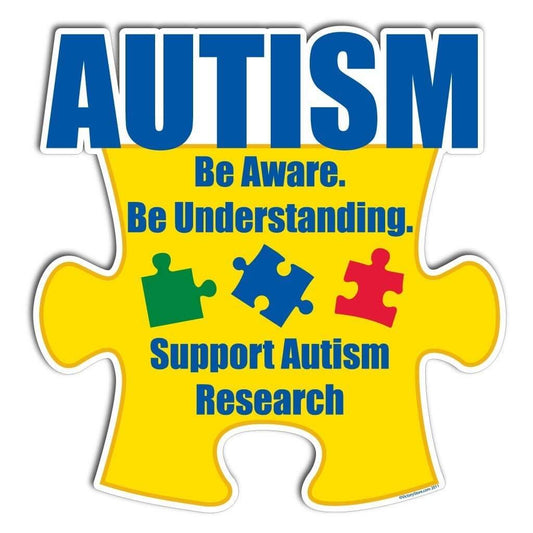 Autism Awareness Puzzle Piece "Be Aware..." Car Magnet 8.25" x 8.25"