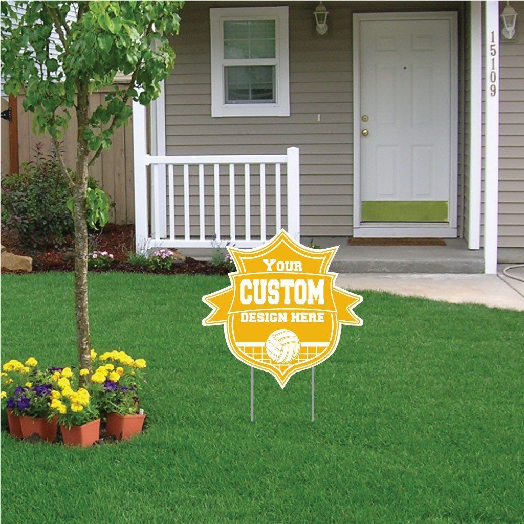 Shield with Ribbon Shaped Yard Sign - 22" Corrugated Plastic