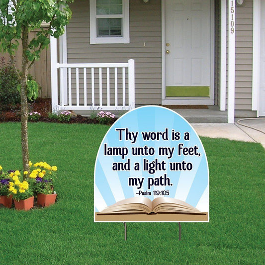 Psalms 119:105 Corrugated Plastic Shaped Yard Sign - FREE SHIPPING