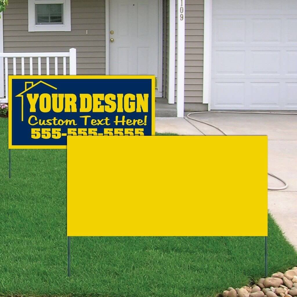 2'x4' 4mm Corrugated Plastic Blank Yard Signs - White or Yellow