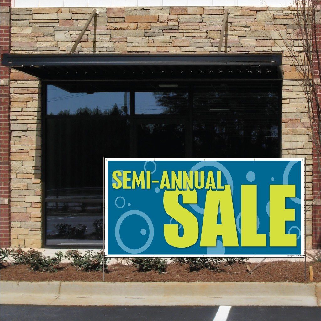Semi Annual Sale Vinyl Banner with Grommets