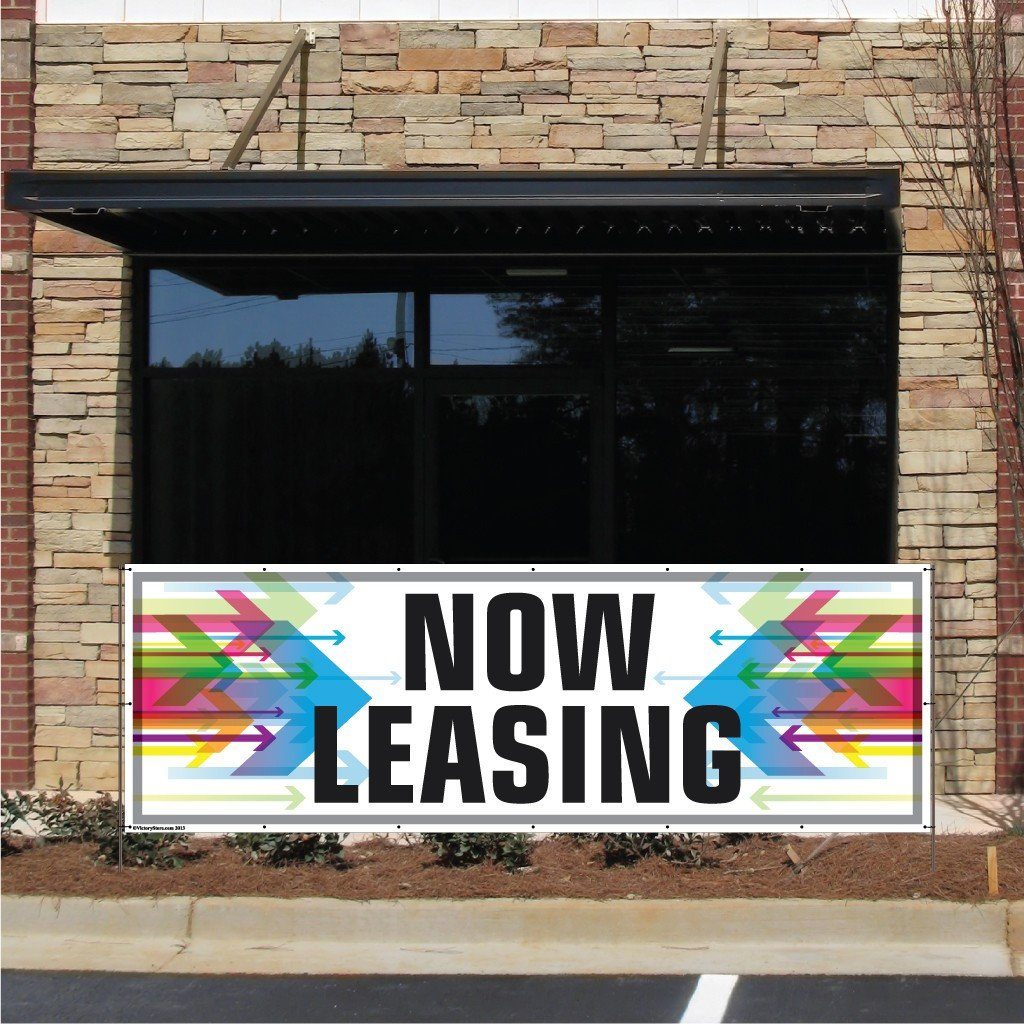 Mini Leasing Banner Now Leasing Vinyl Banner with Grommets | VictoryStore – VictoryStore.com