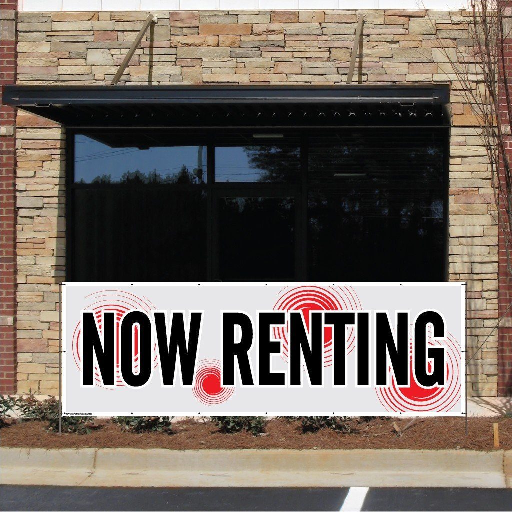 Fun Now Renting Post Now Renting Vinyl Banner with Grommets | VictoryStore – VictoryStore.com