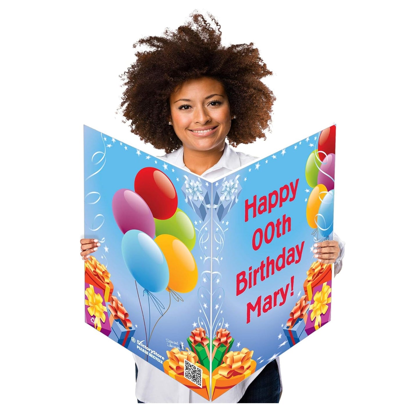 3' Custom Giant Birthday Presents & Balloons Greeting Card