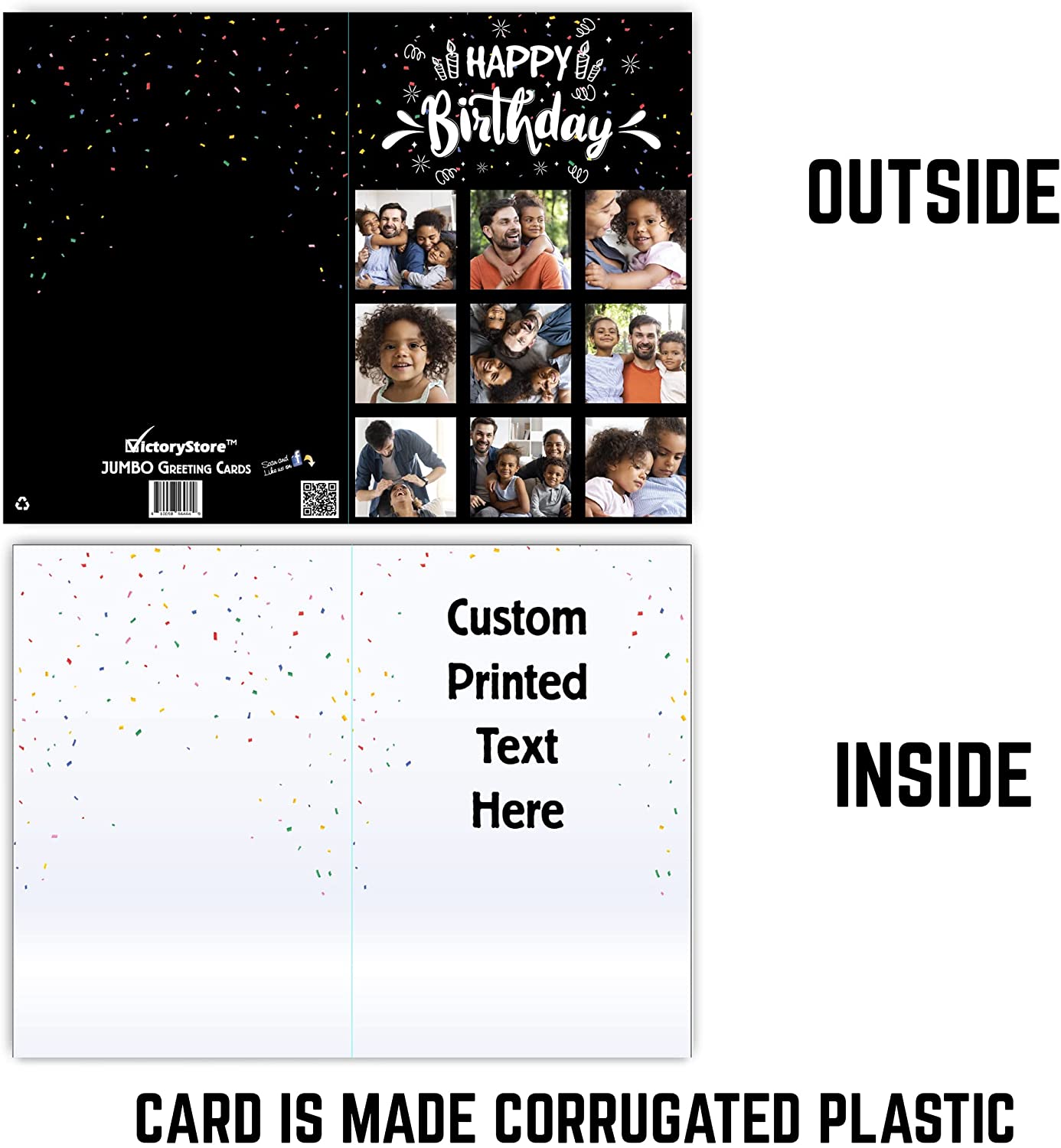 3' Custom Happy Birthday Photo Greeting Card
