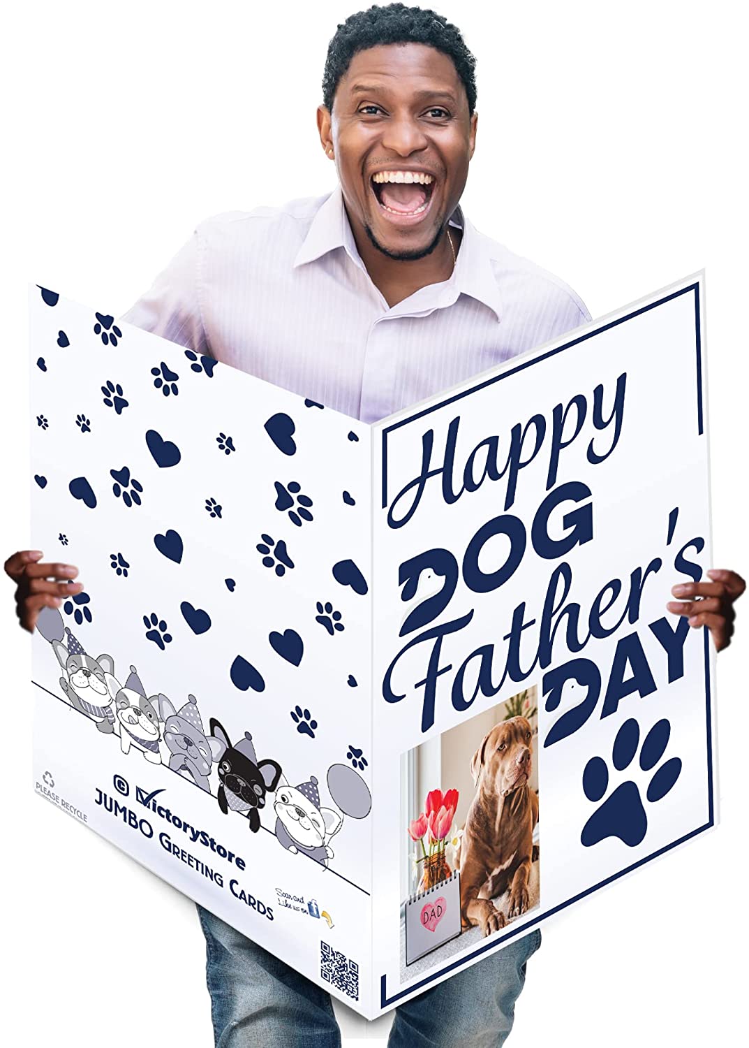 3' Custom Happy Dog Dad Father's Day Card