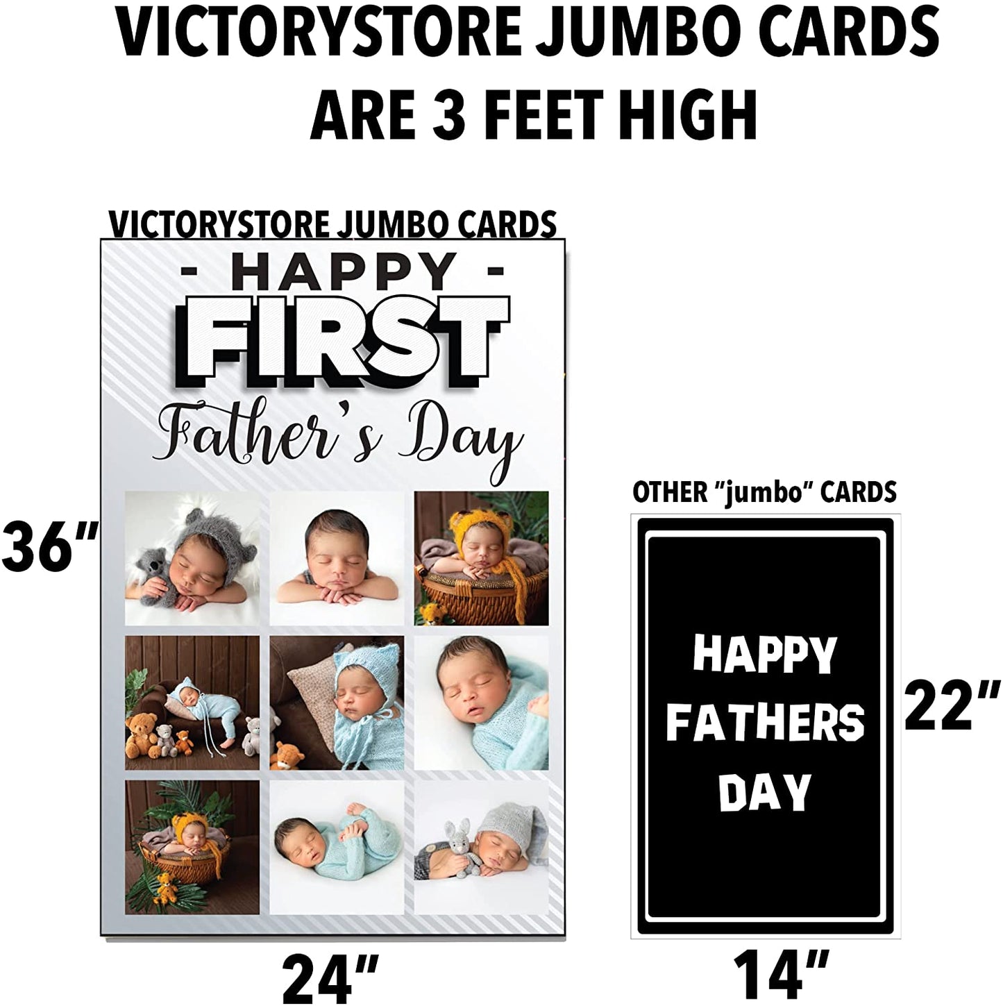 3' Custom Happy First Father's Day Card