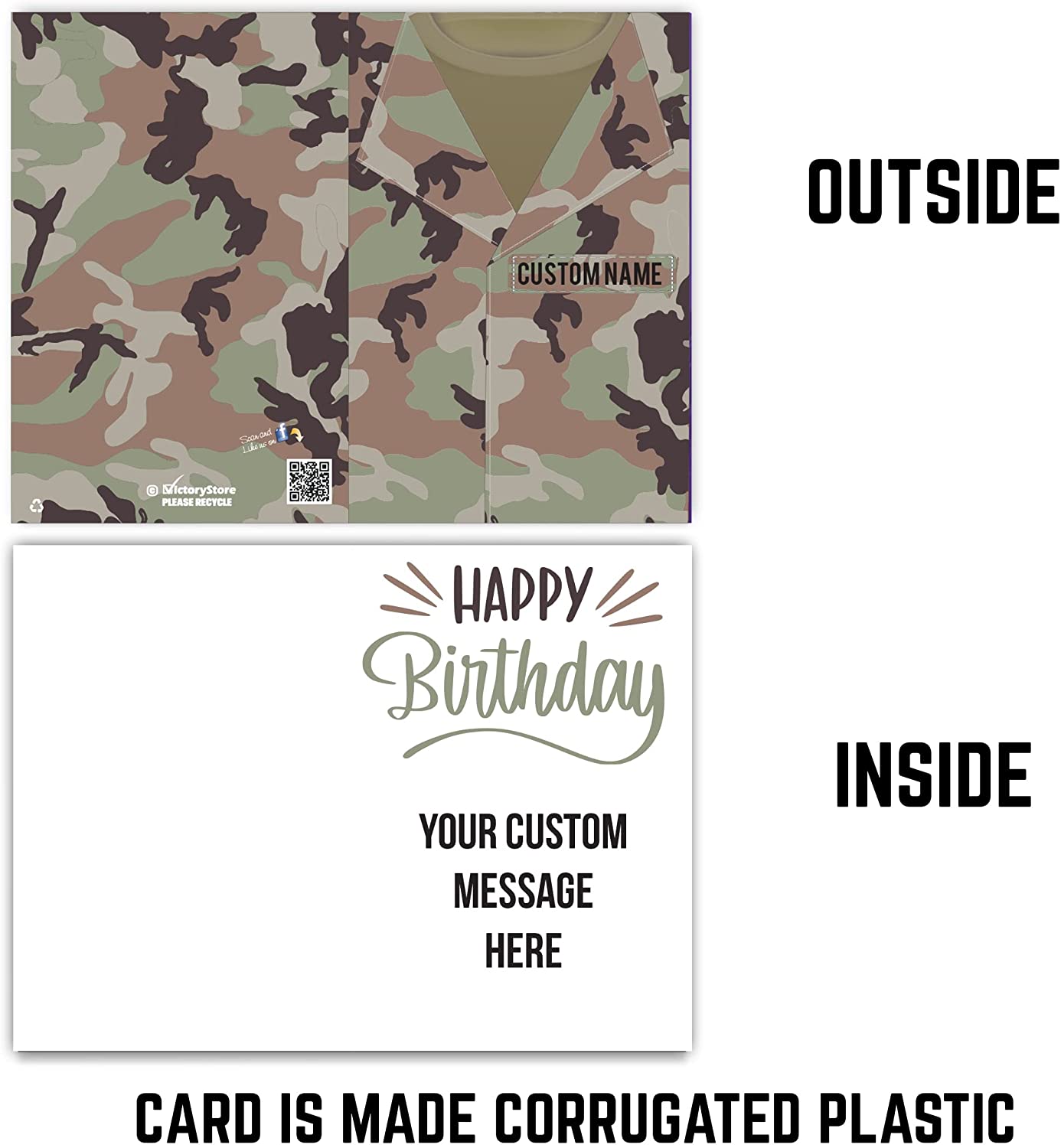 3' Custom Military Birthday Card