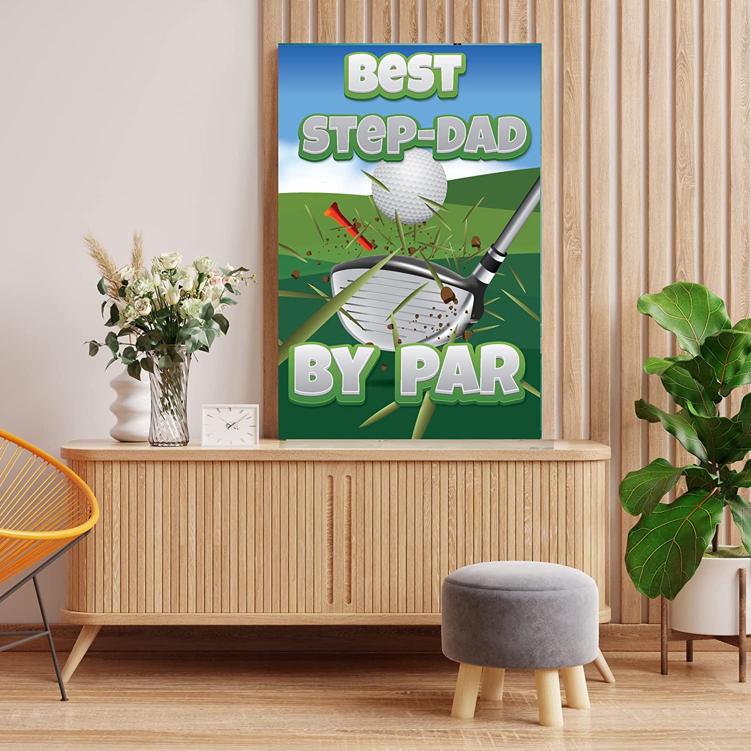3' Jumbo Best Step-Dad By Par Step-Father's Day Card