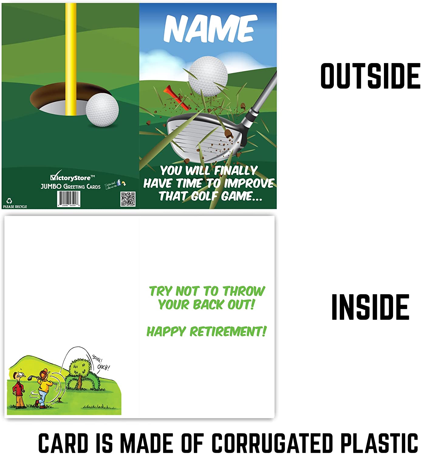 3' Jumbo Golfers Retirement Card