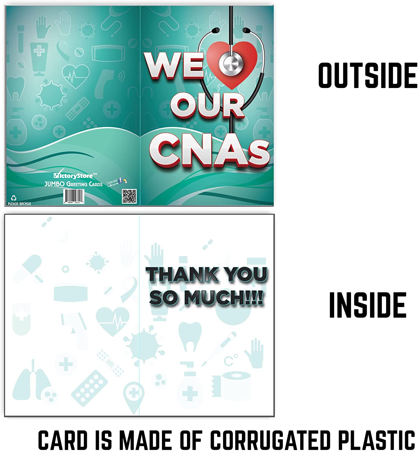 3' Jumbo We Love Our CNAs Thank You Card