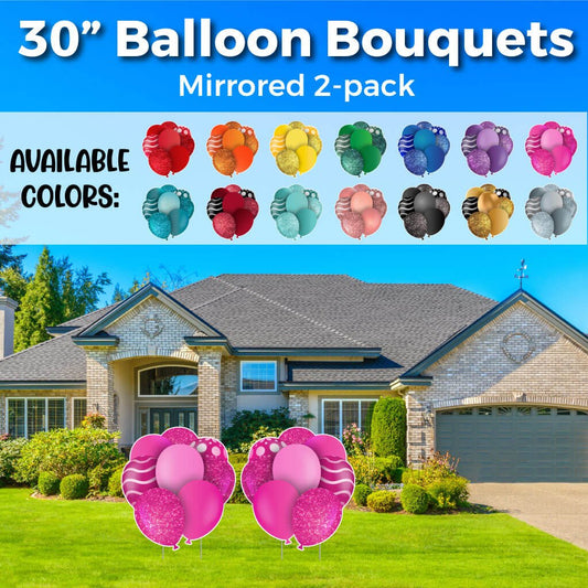30" Balloon Bouquet Flair Set of 2 Signs for Yard Card Business