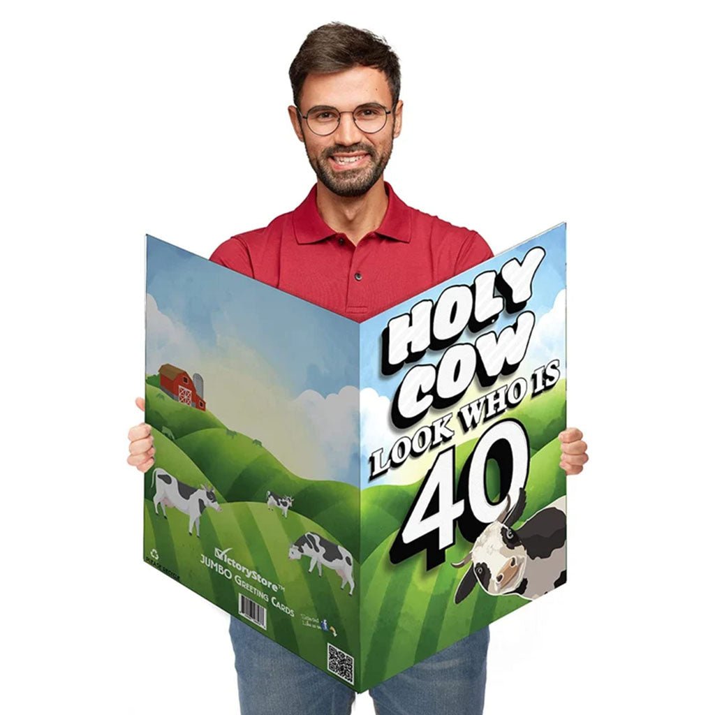 36" Jumbo Birthday Card - Holy Cow, Look Who Is 40