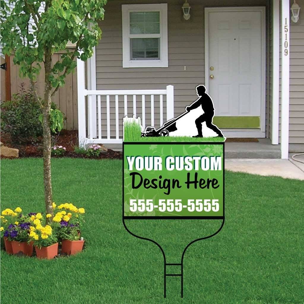 Man With Lawn Mower Custom Yard Sign | VictoryStore – VictoryStore.com