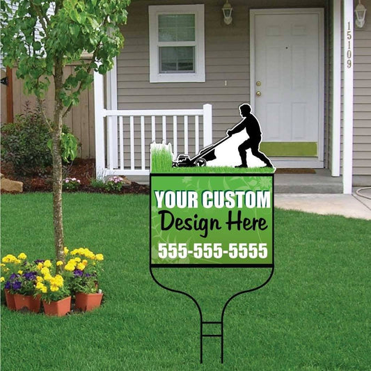 Lawn Mower Over-the-top Yard Sign with Frame