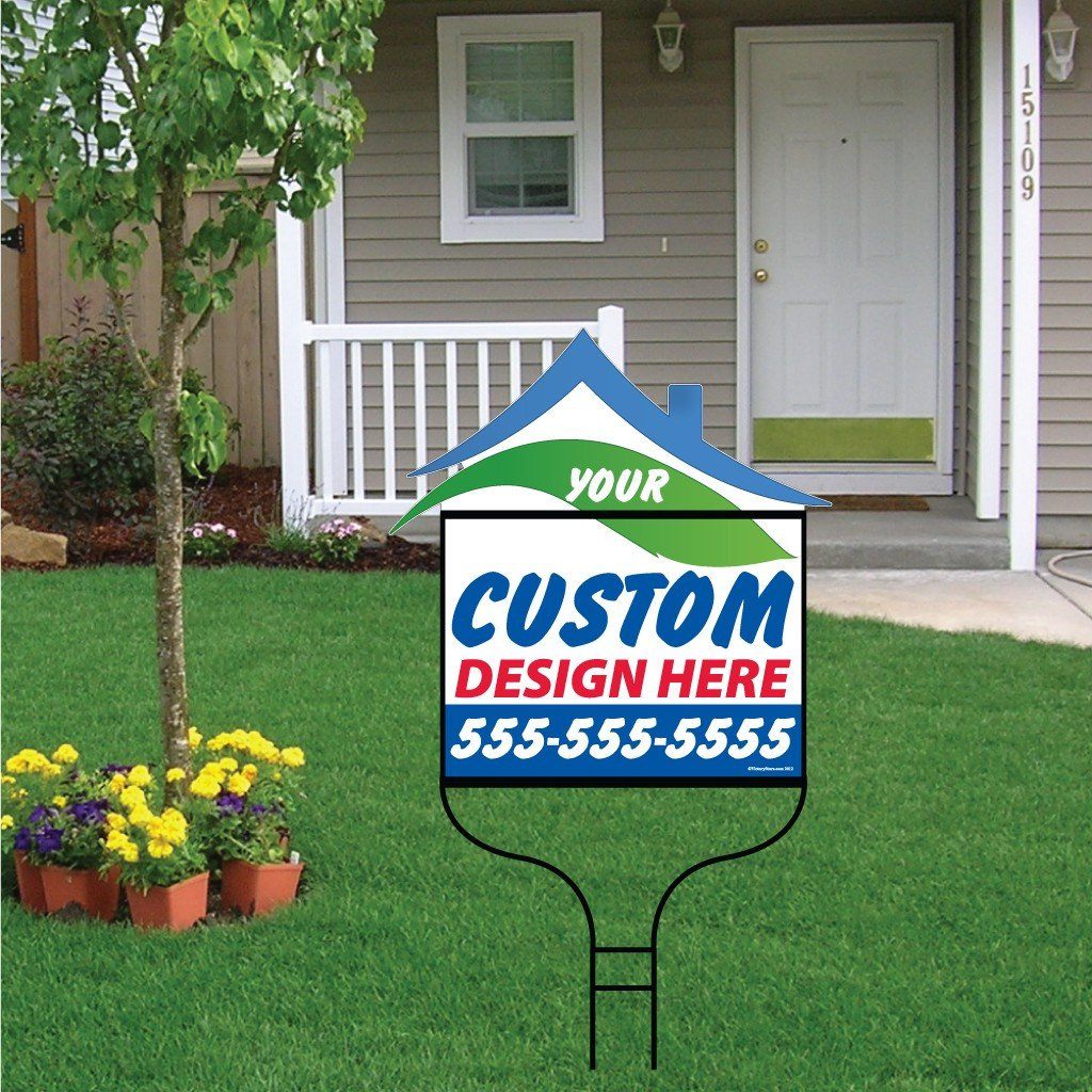 Roof Shaped Over-the-top Yard Sign with Frame Roof Shape #1